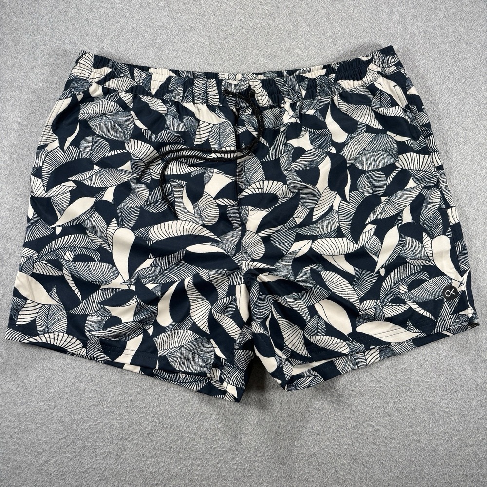 Outerknown Men's Nomadic Volley Board Shorts Swim Trunks Unlined Blue Floral XL